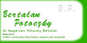 bertalan potoczky business card